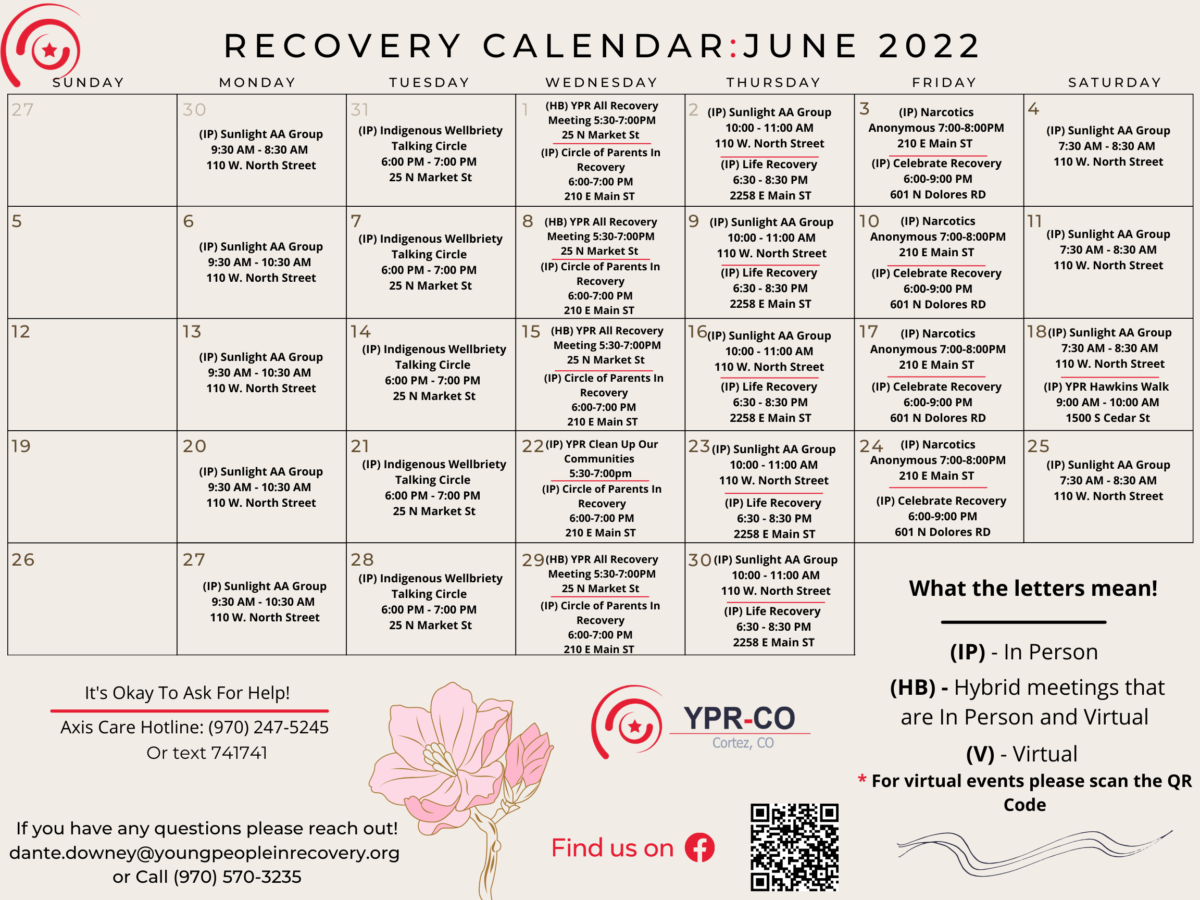 Recovery Calendar June 2022 SWCAHEC