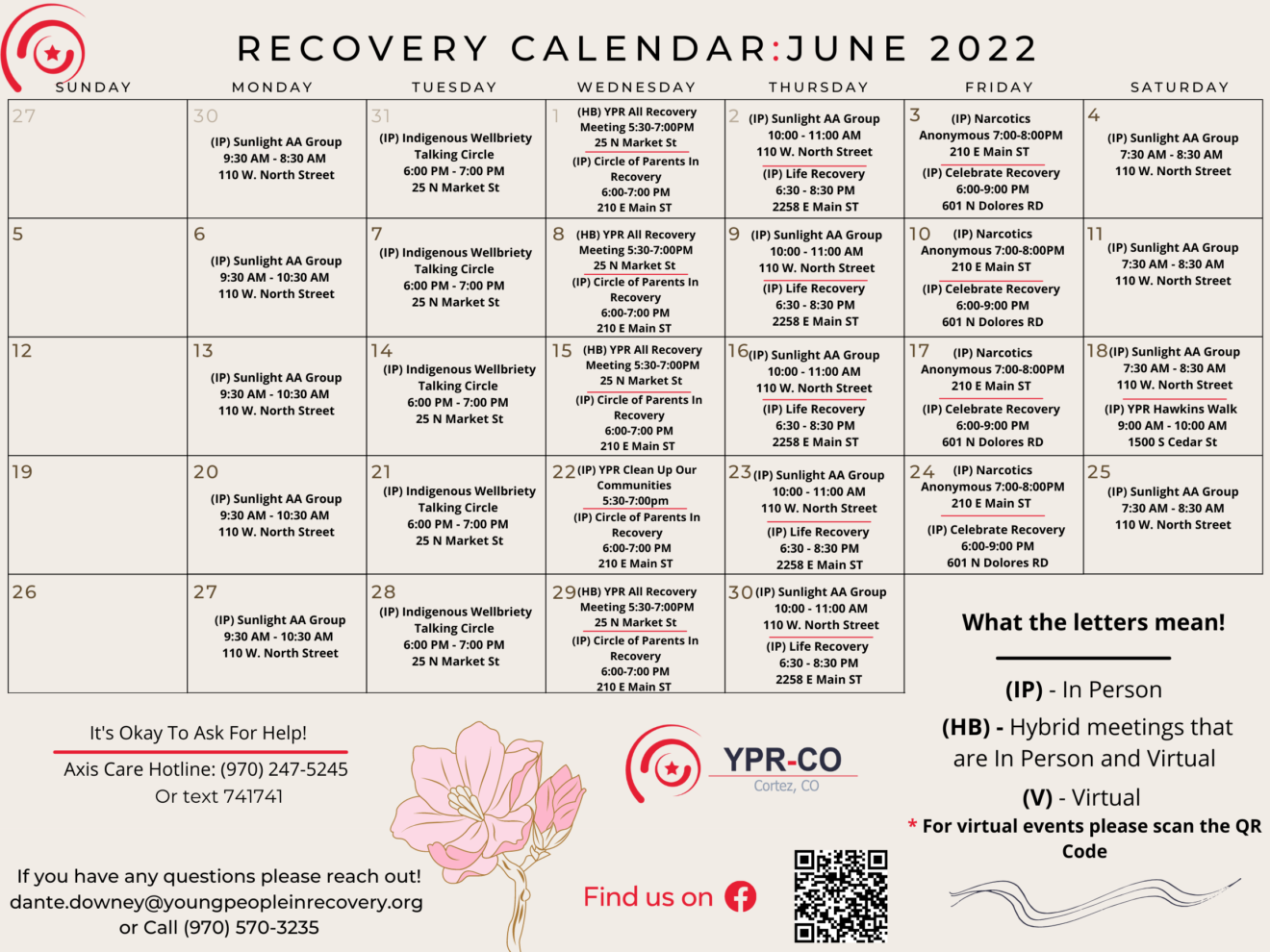 Recovery Calendar June 2022