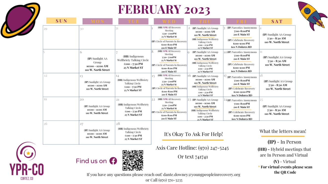 February 2023 Recovery Calendar